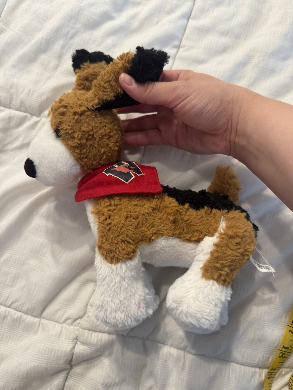 Mascot Factory Beagle Plush Toy Dog Wesleyan University Cardinal Red Bandana